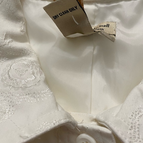 Julie Mitchell Urban Collection embrodery sequin denim jacket ivory 14 - Picture 13 of 16